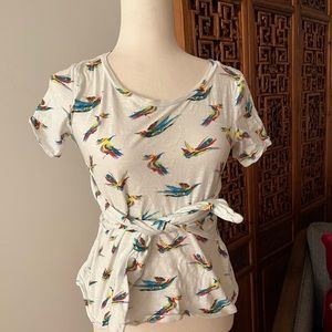 Anthropology Bird Shirt Women’s Size XS Like New